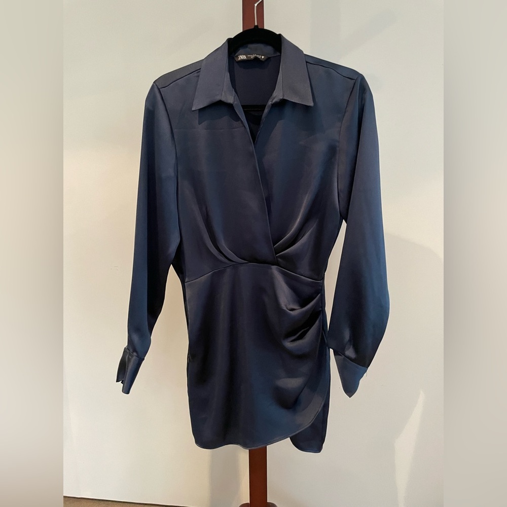Zara silk wrap mini dress